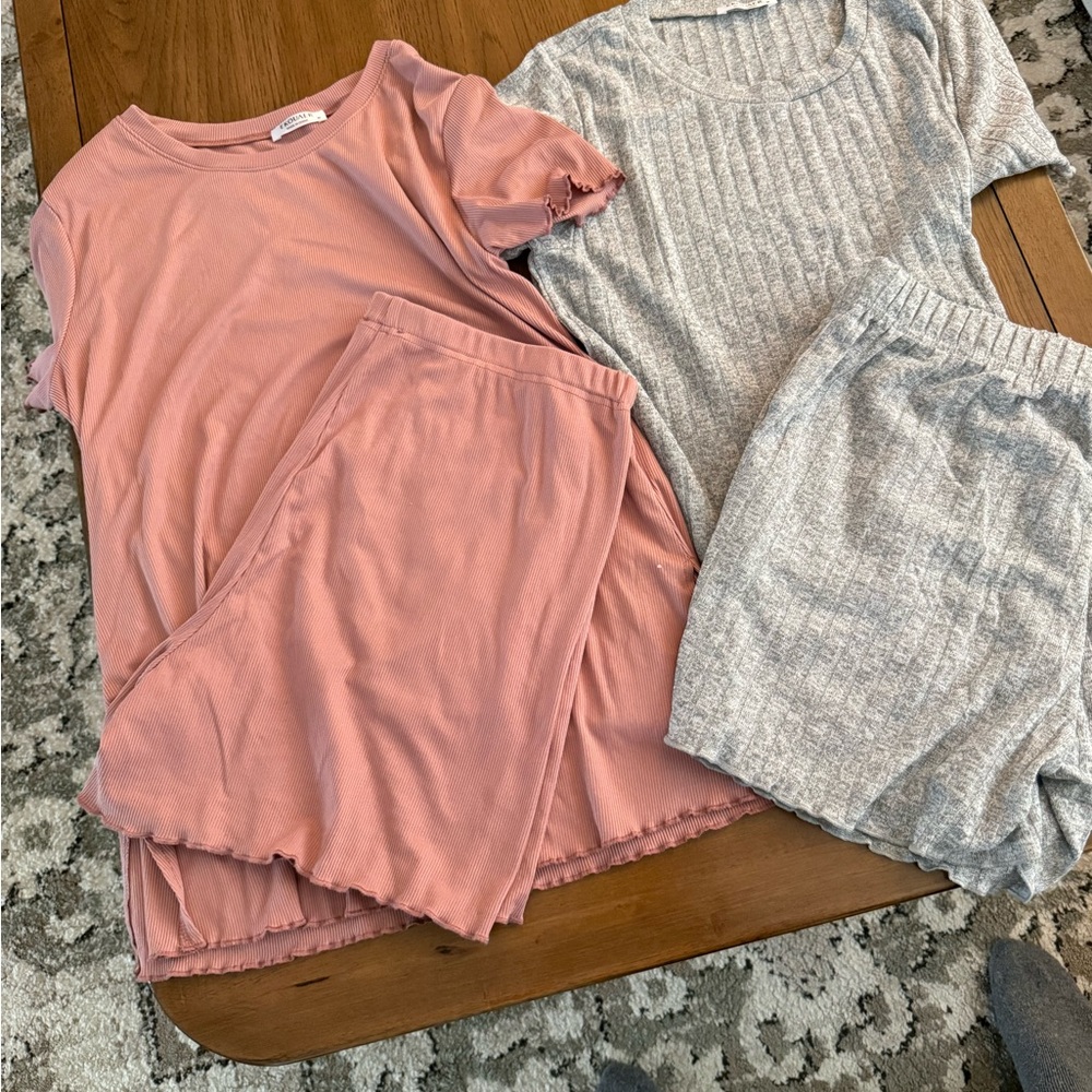 Maternity Women's Pink and Gray Sleepwear Sets Size M